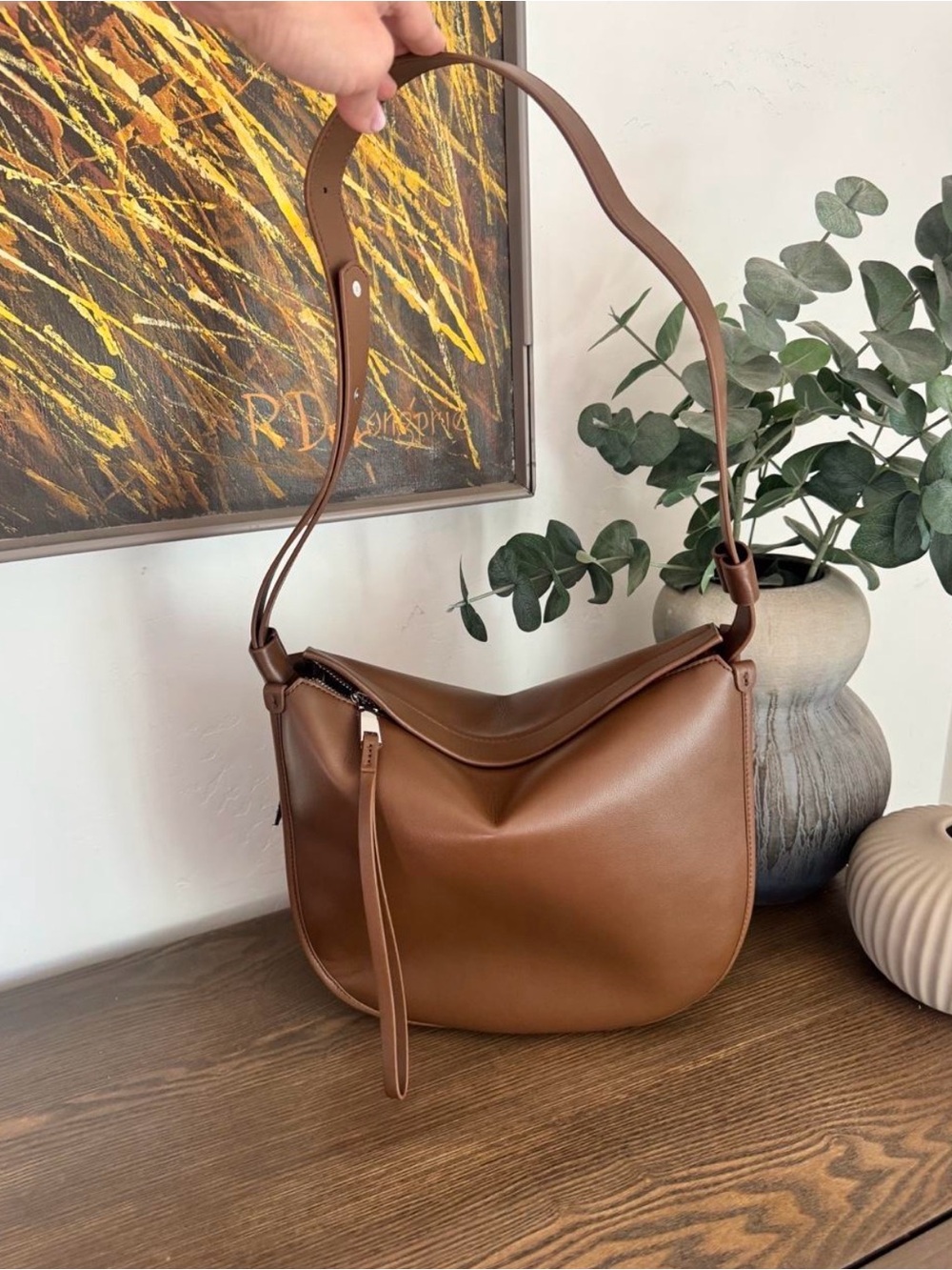 Classic Brown Leather Shoulder Bag